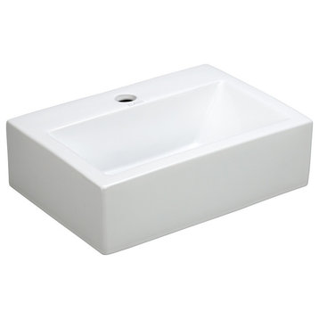 Porcelain White Wall-Mounted Rectangle Sink