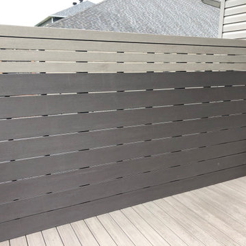 Coastline & Dark Hickory walkout with privacy screen