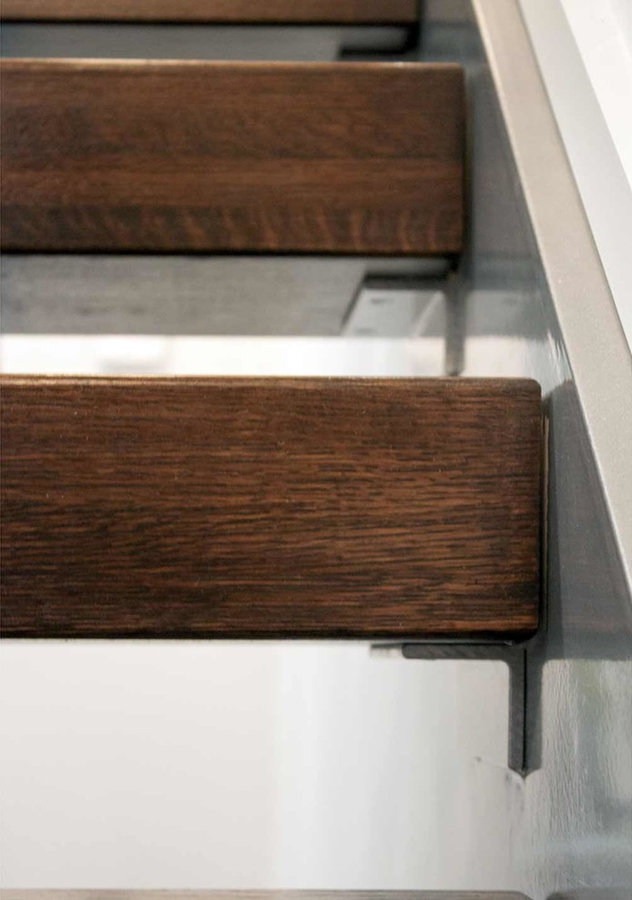 Stunning Riser-less Stairs with 4" Solid Oak Treads, Alexandria 22305
