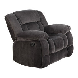 Sunset Trading - Sunset Trading Madison Reclining Chair, Charcoal Blue/Gray - Recliner Chairs