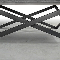 Square "X" Coffee Table with Oak Top - Coffee Tables