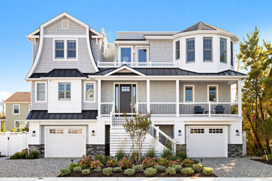 Inspiration for a coastal exterior home remodel in New York