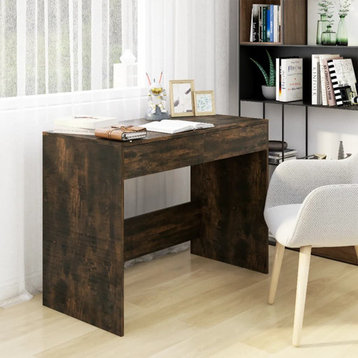 vidaXL Desk with Drawers Computer Desk Home Office Smoked Oak Engineered Wood