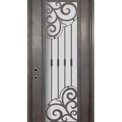 Barcelona 42x96 Forged Iron Single Door 14 Gauge Steel - Front Doors