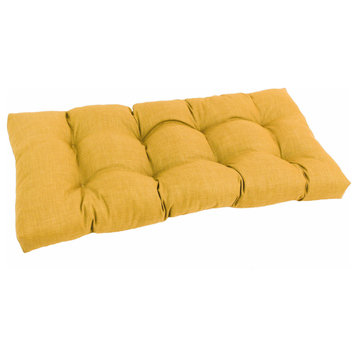 42"X19" Squared Solid Spun Polyester Tufted Loveseat Cushion, Lemon