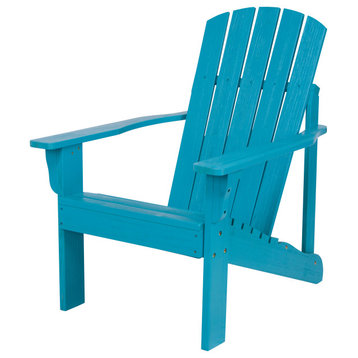 Shine Company 4626Oa Mid-Century Modern Adirondack Chair, Oak