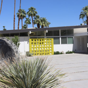 Palm Springs Rental with Breeze Block Wall by The Artist Shag