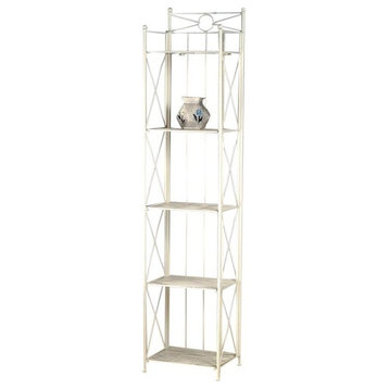 Pemberly Row 16" 5 Tier Iron Bakers Rack in White