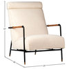Ortiz Cotton Upholstered Tall Back Chair With Black Steel Frame