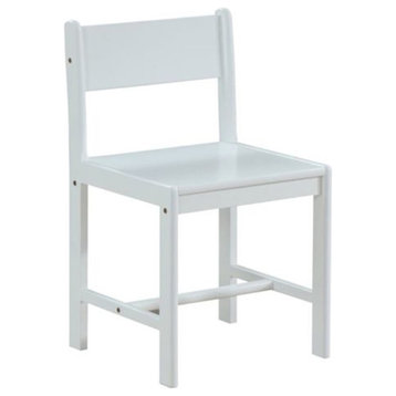Low Rise Wooden Side Chair In White Finish