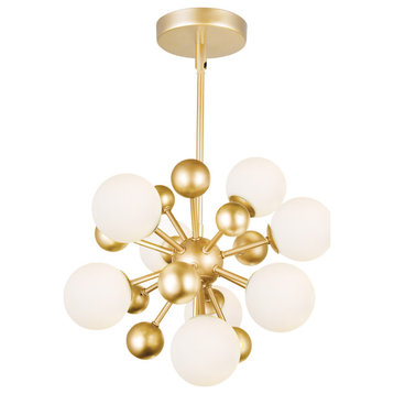 Element 8 Light Chandelier With Sun Gold Finish