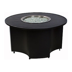 Meadowcraft 48" Round Slat Top Gas Fire Pit - Fire Pits