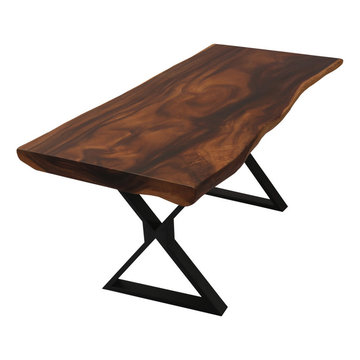 Single Slab Live Edge Clifton Industrial Handcrafted Dining Table