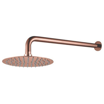 Fontana Conway Rose Gold Solid Brass Wall Mount Round Head Bathroom Shower Set