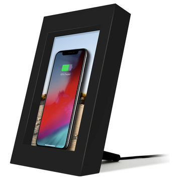 Picture Frame Stand With 10 W Qi Wireless Phone Charger, Black