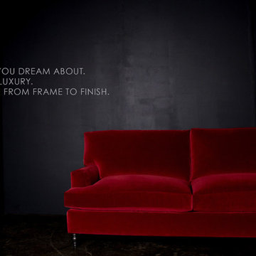 Cambridge Traditional Red Velvet Sofa