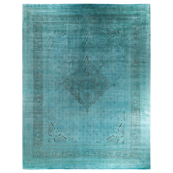 Overdyed, One-of-a-Kind Hand-Knotted Area Rug Blue, 12' 2" x 15' 1"