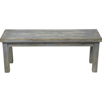 Sienna Backless Bench Antique Gray Blue