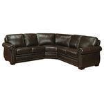 Abbyson Living - Santa Monica Sectional Sofa, Brown - Elevate the style of your family room or living room with this stunning sectional sofa. Sink into comfort on the luxurious leather cushions with your family, where there is plenty of room for everyone. The hardwood frame is sturdy and adds to the durability of this leather sofa for years of enjoyment.