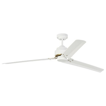 Industrial 68 Inch Propeller Ceiling Fan Remote Control (3-Blade)-Matte White
