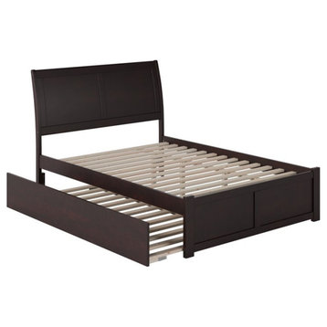 AFI Portland Full Solid Wood Bed with Twin Trundle in Espresso