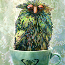 Sleepy Monster in a Teacup - Nursery Decor