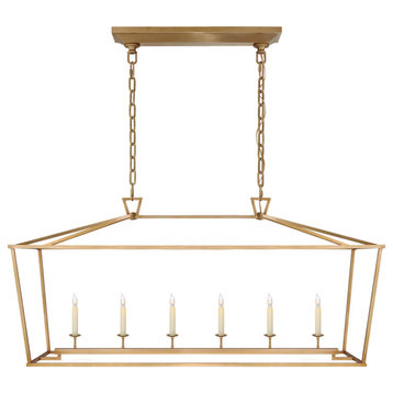 Darlana Large Linear Lantern in Antique- Burnished Brass