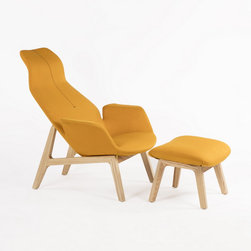 Neville Lounge Chair And Ottoman | Yellow - Products
