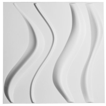 19 5/8"W x 19 5/8"H Wave EnduraWall Decorative 3D Wall Panel, White