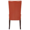New Pacific Direct Milton 19.5" Bonded Leather Dining Chair in Orange (Set of 2)