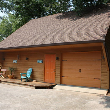 Three spaces in one detached garage.
