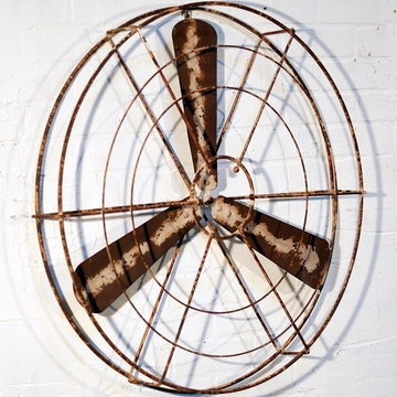 Vintage Fan Metal Wall Decor