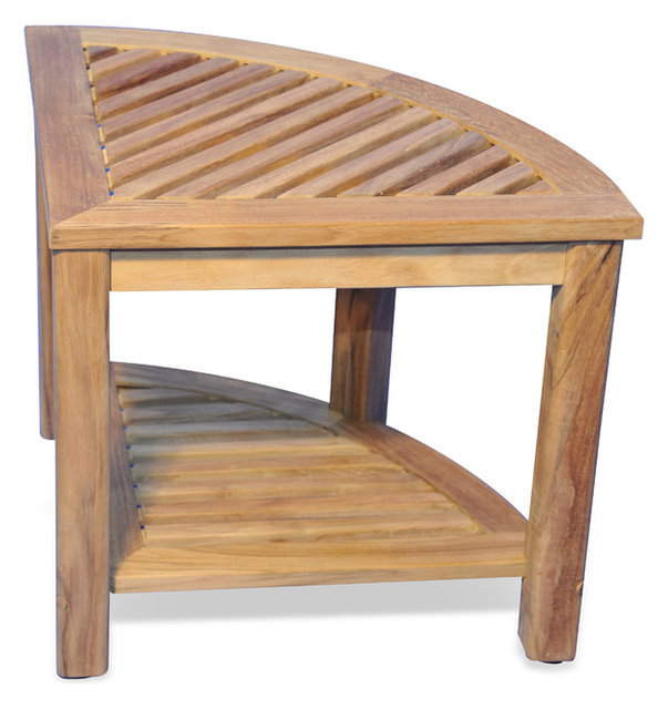 Teak Corner Table Or Shower Stool 20X20X18H Rustic