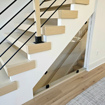 Project #111 | Open-Riser Staircase with Glass Panel Detail
