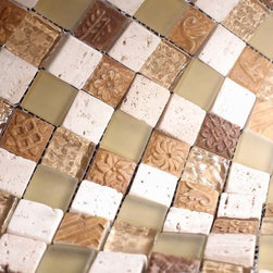 Glossy and Matte Honey Square Stones Porcelain Mosaic Tiles - Home Accessories & Decor