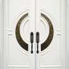 Crescent Door: Solid Wood Double Door, 73.25 X 81, Righthand