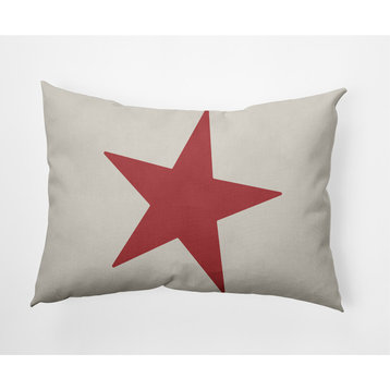 14x20" Big Star Nautical Decorative Indoor Pillow, Ligonberry Red