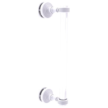 Pacific Grove 12" Groovy Accent Single Side Shower Door Pull, Matte White