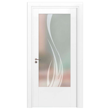 Interior Door 3/4 Lite Book Slab Door, Full private with Glass Insert, 22"x80",