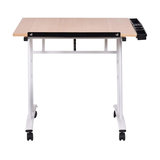 Modern Stylish Drawing Table With Metal Frame and MDF Top, Adjustable Height