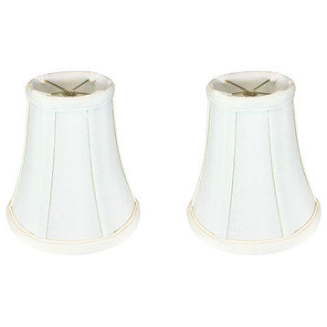 Royal Designs True Bell Basic Lamp Shade, Flame Clip Fitter, White, Set of 2