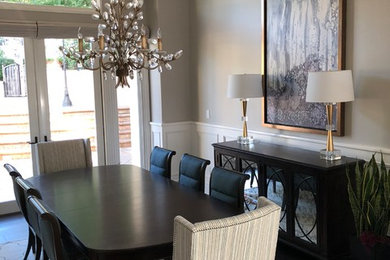 Example of a transitional dining room design in Other