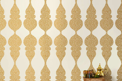 Carved Ogee Wallpaper - Gold