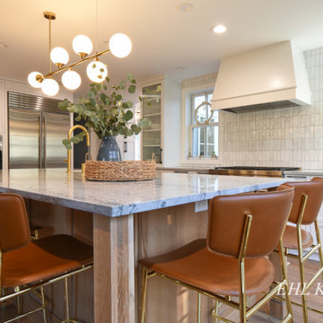 White Oak Kitchen with White Cabinetry & Modern Details