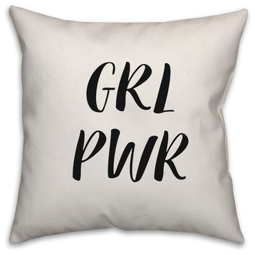 GRL PWR, Throw Pillow Cover, 16"x16"