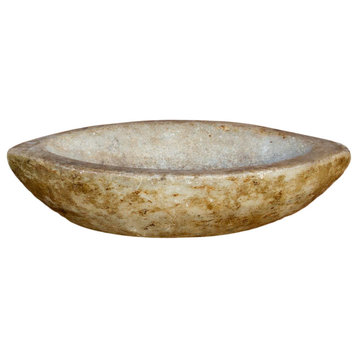 Elegant Marble Kharal Mortar Bowl