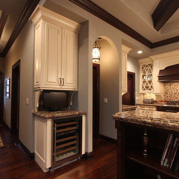 Beverage Center / TV Area in Kitchen