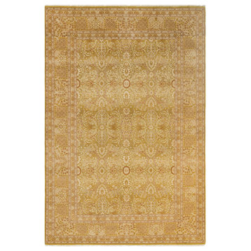 Eclectic, One-of-a-Kind Hand-Knotted Area Rug Green, 6'2"x9'1"