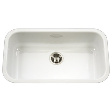 Porcela Steel Kitchen Sink, 31", White