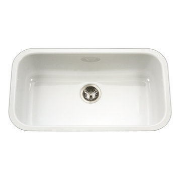 Porcela Steel Kitchen Sink, 31", White